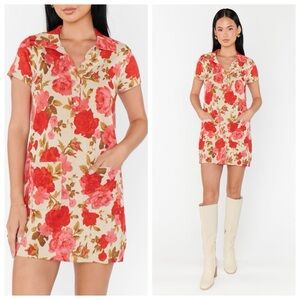Show Me Your MuMu Floral Dexter Button Sweater Mini Dress - Size M (A047)
